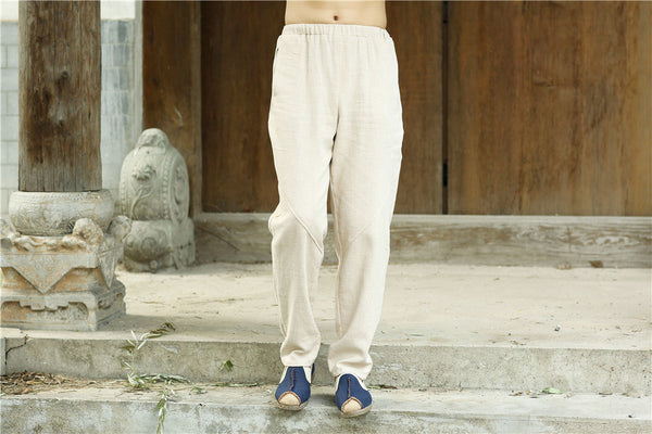 2022 Summer NEW! Men Causal Style Linen and Cotton Straight Pants