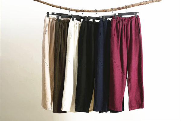 2022 Summer NEW! Men Causal Style Linen and Cotton Straight Pants