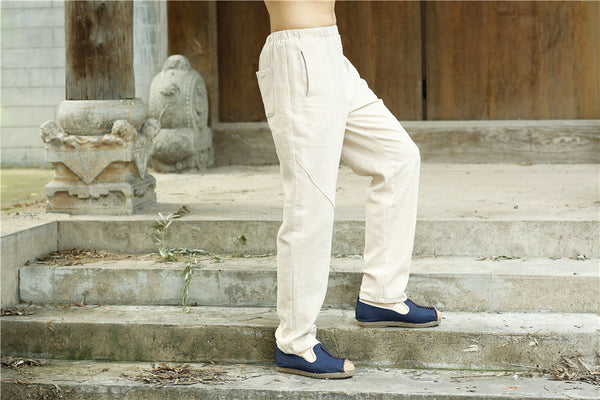 2022 Summer NEW! Men Causal Style Linen and Cotton Straight Pants