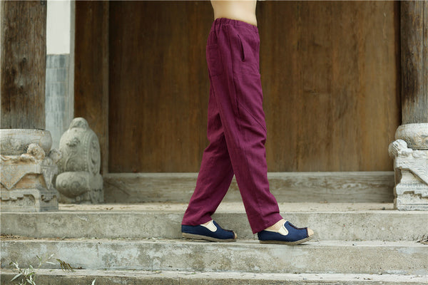 2022 Summer NEW! Men Causal Style Linen and Cotton Straight Pants