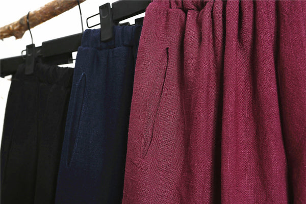 2022 Summer NEW! Men Causal Style Linen and Cotton Straight Pants