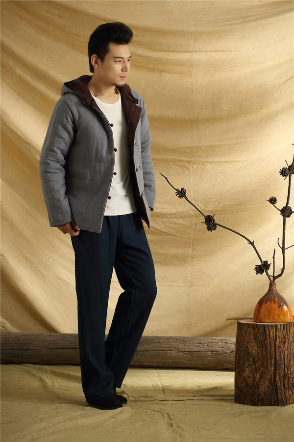 Men Linen and Cotton Double Sided Jacket