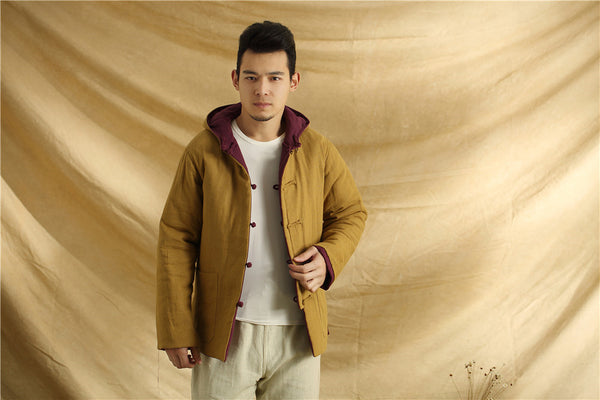 Men Linen and Cotton Double Sided Jacket
