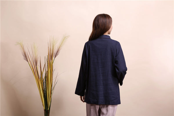 Women Chinese Traditional Style Linen and Cotton KungFu TaiChi HanFu Top