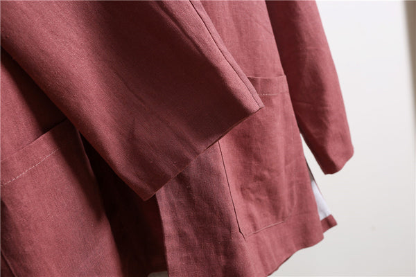 Women Chinese Traditional Style Linen and Cotton KungFu TaiChi HanFu Top