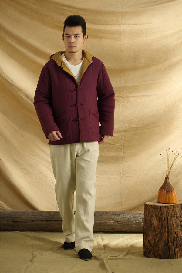 Men Linen and Cotton Double Sided Jacket
