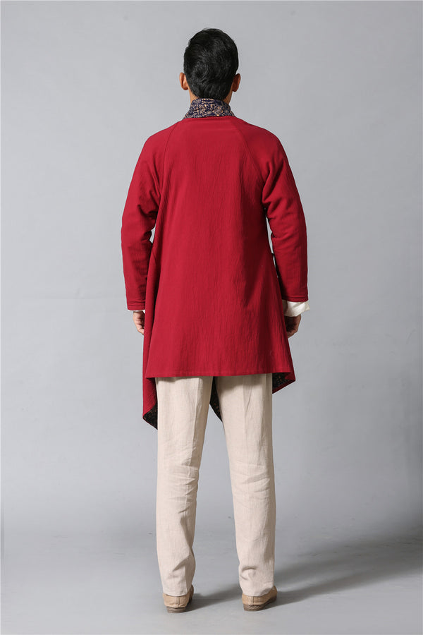 Men Eastern Style Double-sided Linen and Cotton Shrugs Ponchos