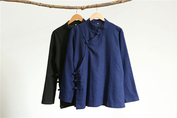 Women Traditional Chinese Style Linen and Cotton KungFu TaiChi Hanfu Tunics