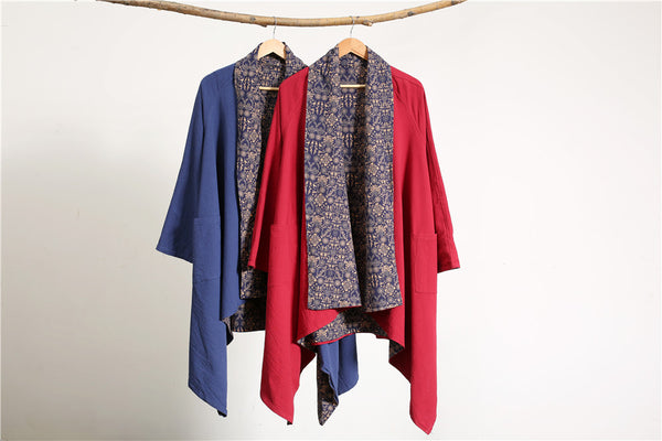 Women Eastern Style Double-sided Linen and Cotton Shrugs