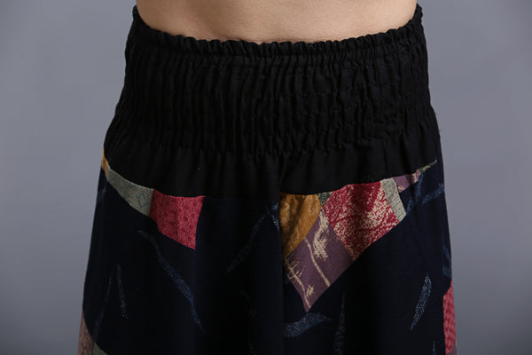 Men Casual Loose Cotton and Linen Printed Hanging Crotch Yoga Pants