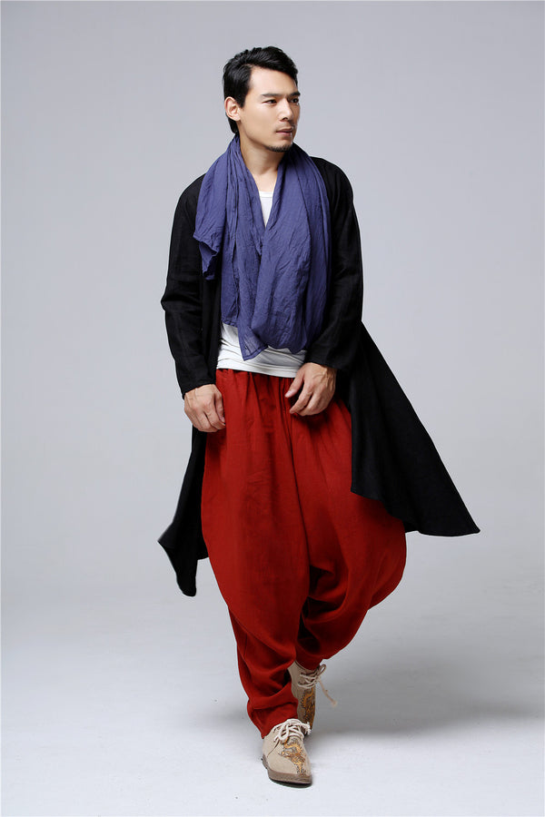 Men Eastern Style Linen and Cotton Shrugs Ponchos