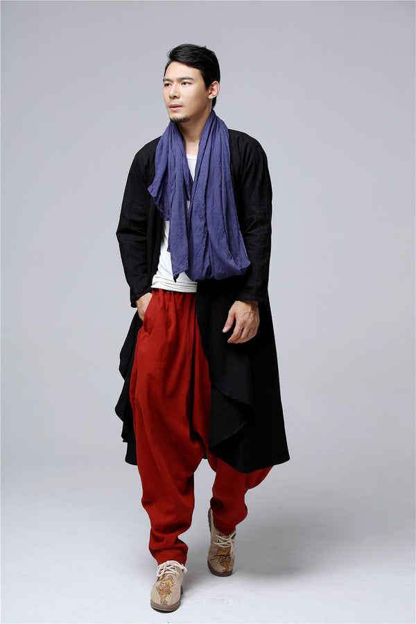 Men Eastern Style Linen and Cotton Shrugs Ponchos