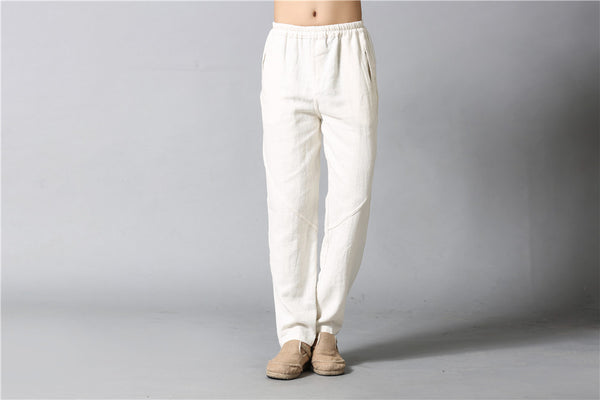 2022 Summer NEW! Men Causal Style Linen and Cotton Straight Pants