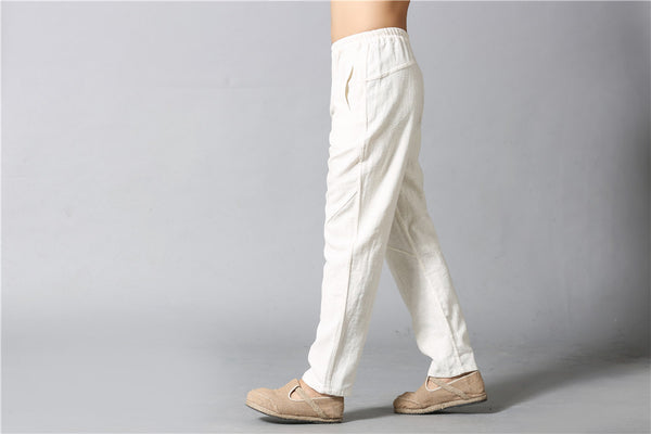 2022 Summer NEW! Men Causal Style Linen and Cotton Straight Pants