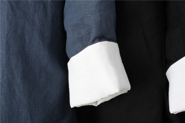 Men Chinese Style Linen and Cotton Quilted Jacket