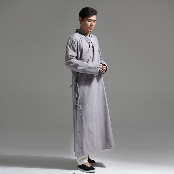 Men Asian Zen Style Long Linen and Cotton Tunics