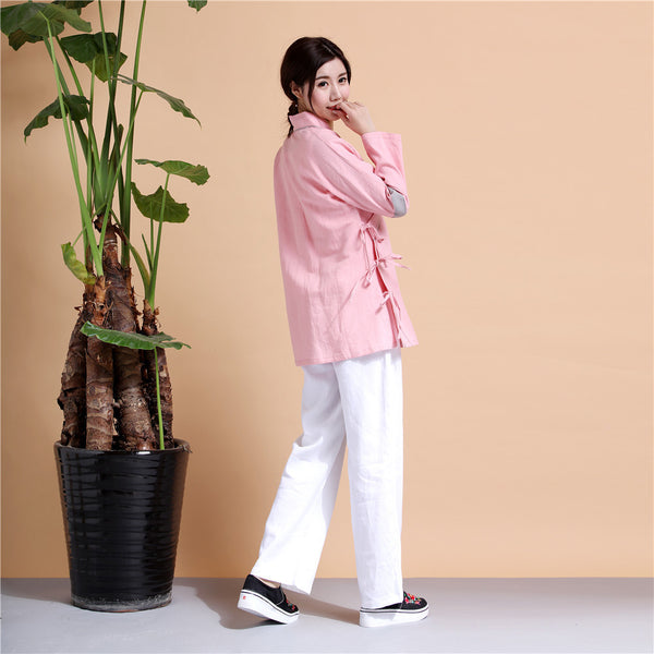 Women Chinese Traditional Style Linen and Cotton KungFu TaiChi HanFu Zen Clothes