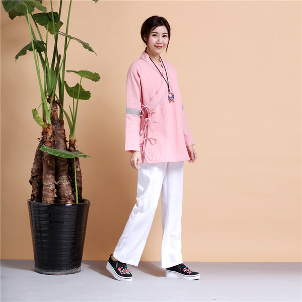 Women Chinese Traditional Style Linen and Cotton KungFu TaiChi HanFu Zen Clothes