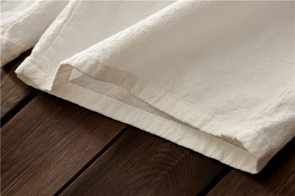 Women Water Washed Linen and Cotton Wrinkled Short