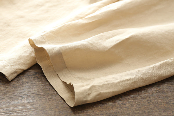 30% Sale!!! Women Simple Casual Light Linen and Cotton Cropped Pant (Capri)