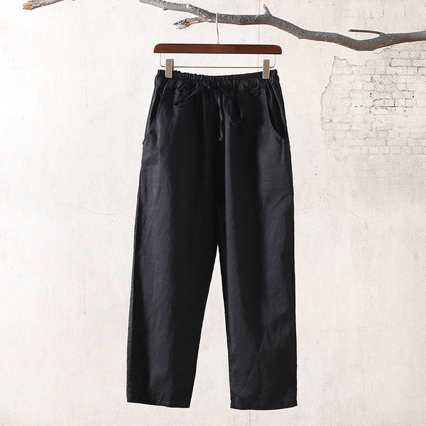 30% Sale!!! Women Simple Casual Light Linen and Cotton Cropped Pant (Capri)