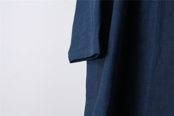 Men Asian Style Long-sleeved Linen and Cotton Tunics