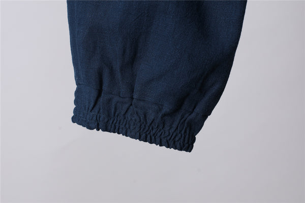 Men Causal Pure Color Cotton and Linen KungFu Jogger Pants