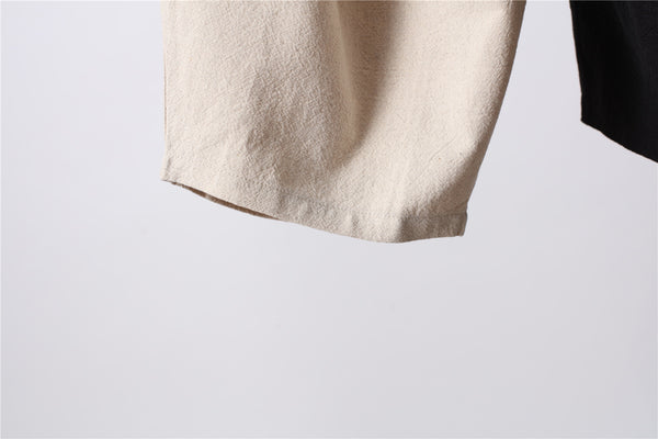 Men Loose Causal Pure Color Cotton and Linen Men Hanging Crotch Pants