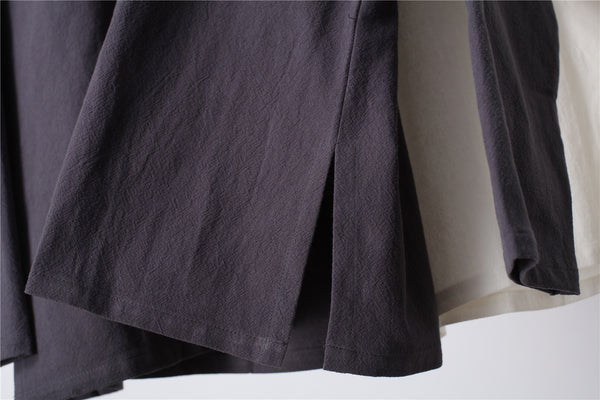 Men Retro Casual Linen and Cotton T-shirt Top