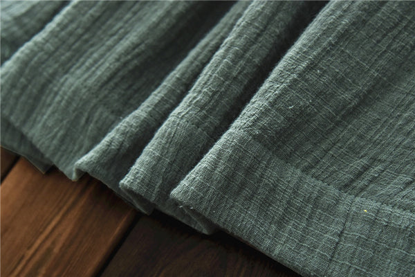 Women Loose Wide Leg Yoga Skirt Type Linen and Cotton Pants