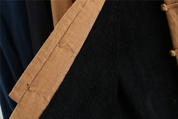Women Chinese Style Linen and Cotton Short Jacket (inner with velvet)