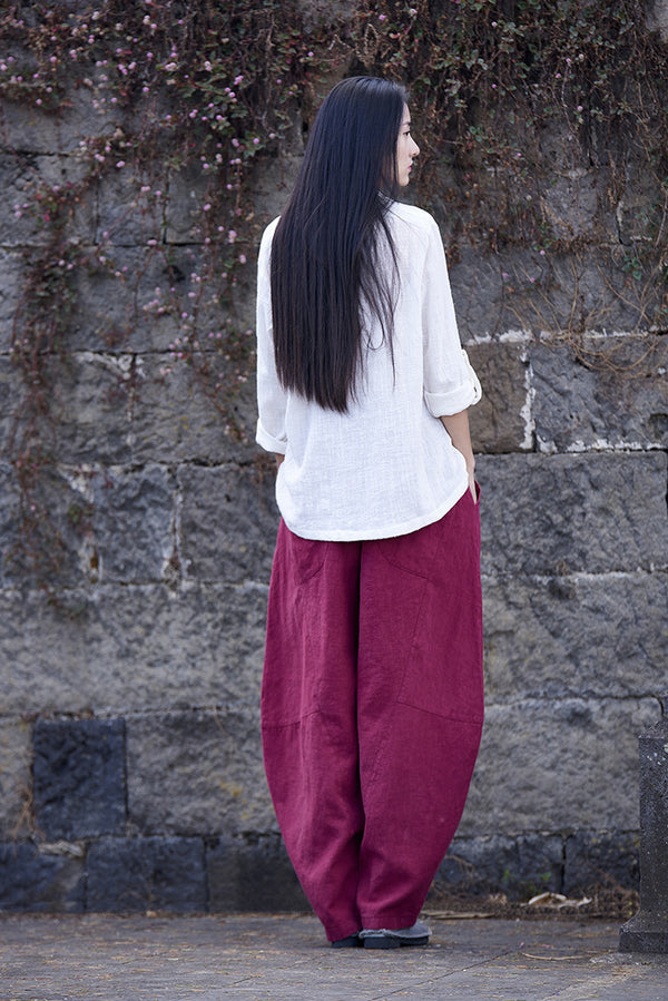 Women Lantern Leisure Linen and cotton Pants