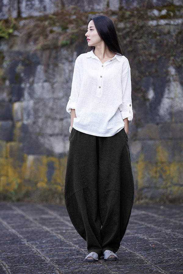 Women Lantern Leisure Linen and cotton Pants