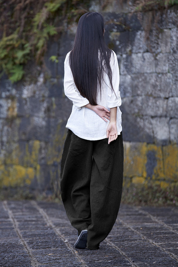 Women Lantern Leisure Linen and cotton Pants