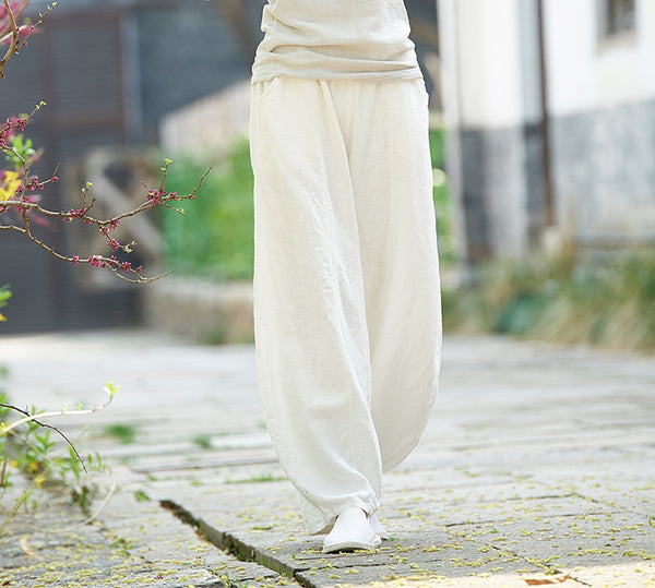 Women Retro Style Women Linen Lantern Pants