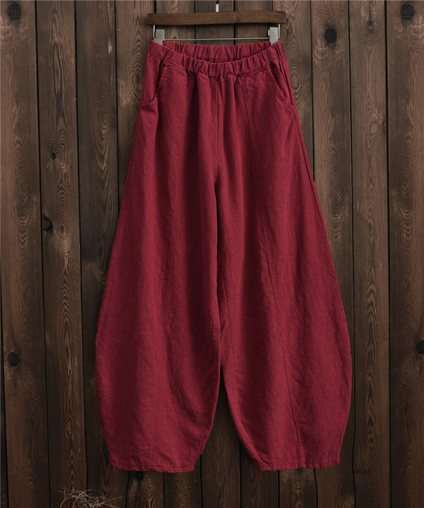 Women Retro Style Women Linen Lantern Pants