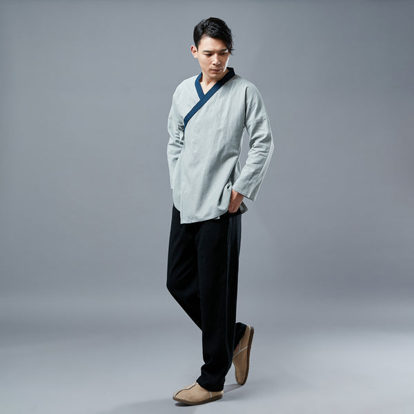 Men Zen TaiChi Hangfu Kungfu Style Linen and Cotton Top