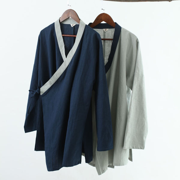 Men Zen TaiChi Hangfu Kungfu Style Linen and Cotton Top