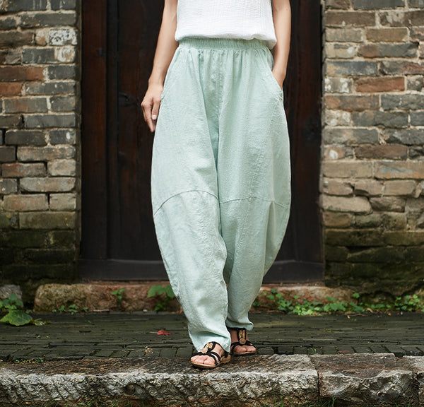 Women Lantern Leisure Linen and cotton Pants