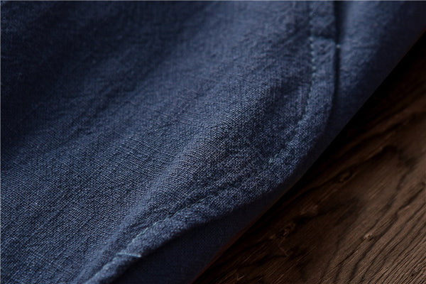 Women Retro Style Water-washed Linen and Cotton Straight Pants