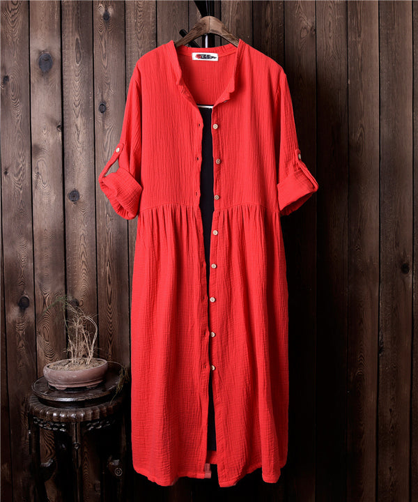 Women Loose Linen and Cotton Coat