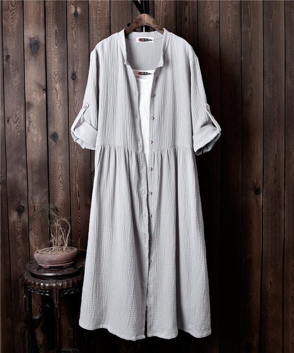Women Loose Linen and Cotton Coat