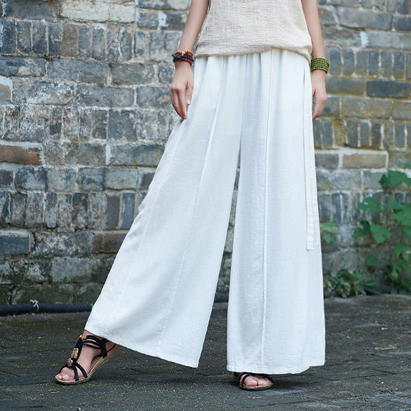 Women Yoga Palazzo Style Linen and Cotton Lantern Palazzo Wide Leg Dancing Pants