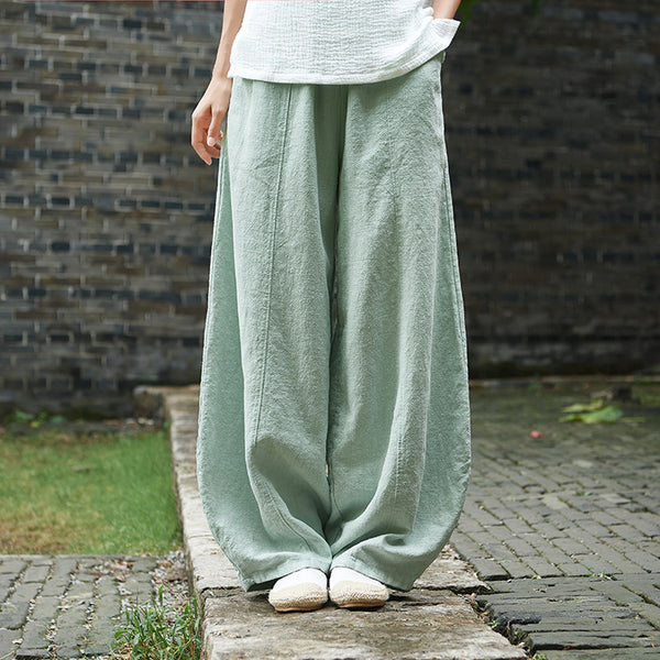 Women Retro Style Women Linen and Cotton Lantern Pants