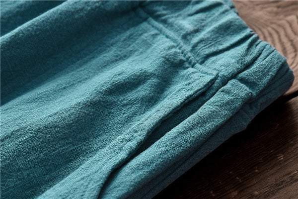 Women Retro Style Women Linen and Cotton Lantern Pants