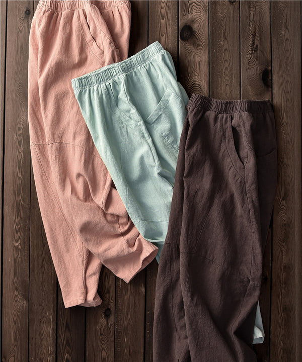 Women Loose Lantern Leisure Linen and Cotton Pants