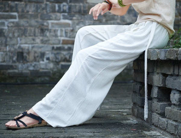 Women Yoga Palazzo Style Linen and Cotton Lantern Palazzo Wide Leg Dancing Pants