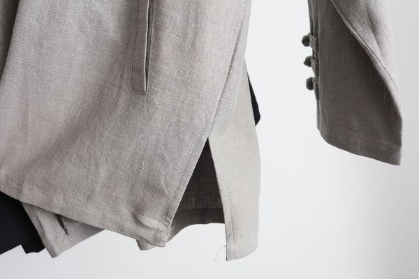 Men Simple Pure Color Linen and Cotton Coat/Jacket Hoodie