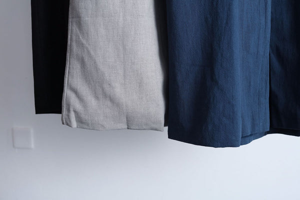 Men Asian Style Double-layered Linen and Cotton Long Coat