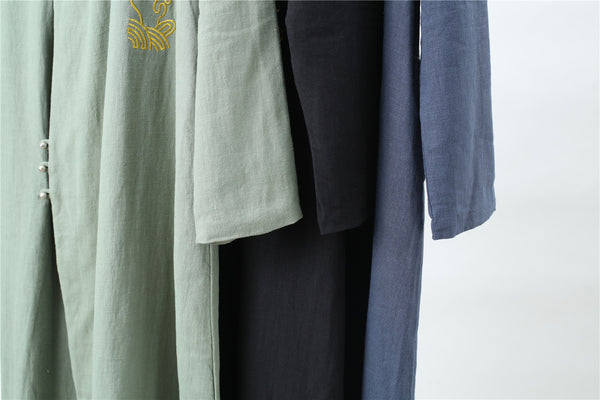 Women Eastern Style Linen and Cotton Hanfu Coat (inner with velvet)